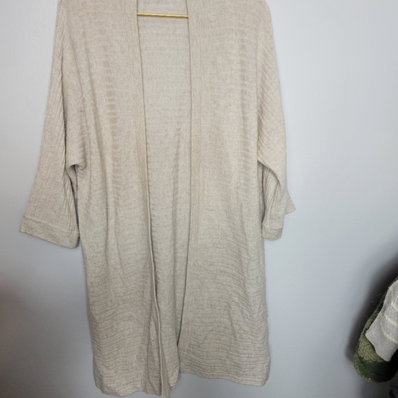 Large Kinross Cashmere Dove Gray Cardigan - Picture 1 of 7